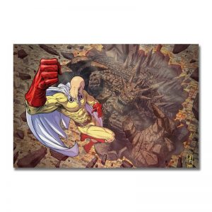 Poster Toile One Punch Man Saitama vs Monstre Saison 2 30x45cm Official Dr. Stone Merch