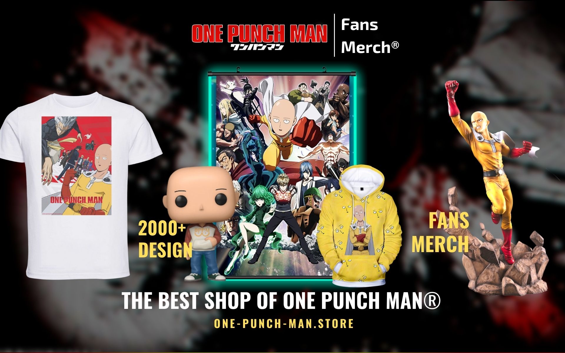 One Punch Man Merch Web Banner - One Punch Man Shop