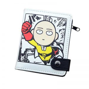 Anime One Punch Man PU White Zero Wallet Coin Purse with Interior Zipper Pocket - One Punch Man Shop