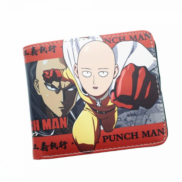 Anime One Punch Man Saitama Wallet Leather Short Photo Card Holder Layers PU Boys Girls Zip 5 - One Punch Man Shop