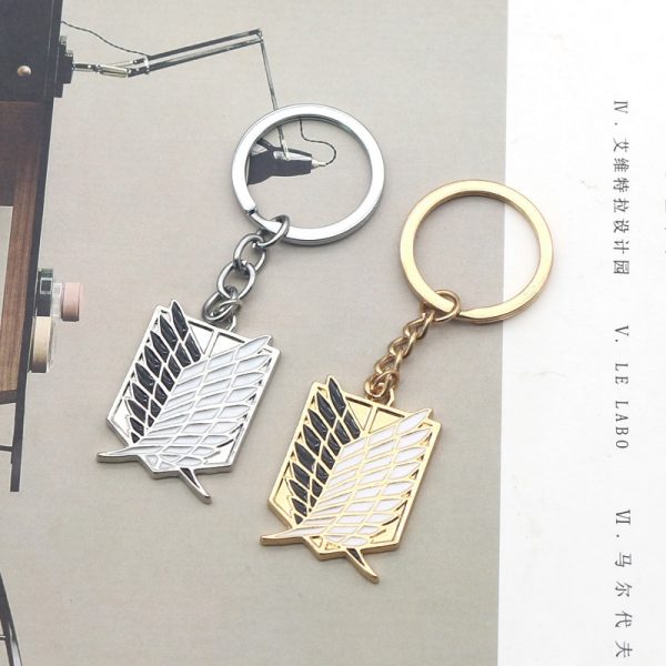 1Pcs Attack On Titan Keychain Shingeki No Kyojin Anime Wings of Liberty Key Chain Rings For 1 - One Punch Man Shop