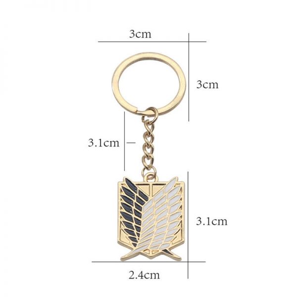 1Pcs Attack On Titan Keychain Shingeki No Kyojin Anime Wings of Liberty Key Chain Rings For 2 - One Punch Man Shop