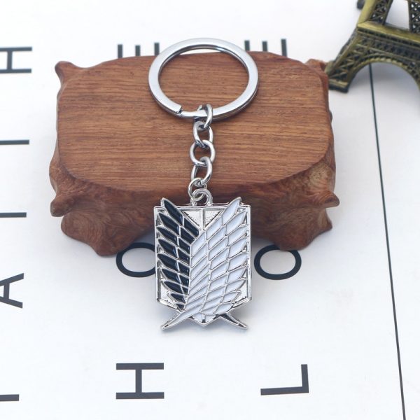 1Pcs Attack On Titan Keychain Shingeki No Kyojin Anime Wings of Liberty Key Chain Rings For 3 - One Punch Man Shop