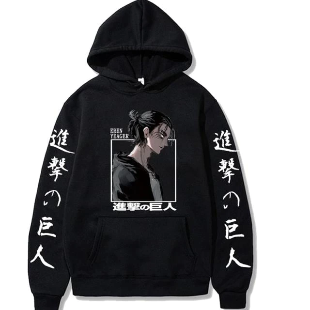 Attack on Titan Eren Yeager Anime Printed Hoodie Long Slee - One Punch Man Shop
