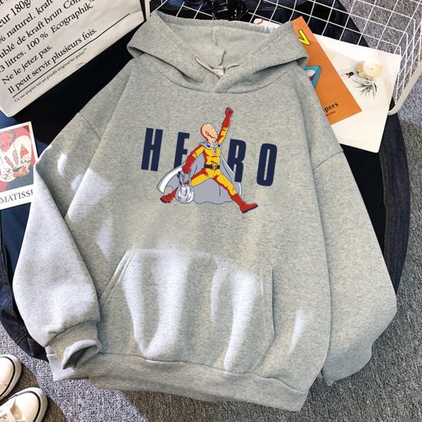 Japan Anime Saitama Hero Hoodie One Punch Man Hoodie Sweatshirt Mens Harajuku Streetwear Mens Autumn Warm 2 - One Punch Man Shop