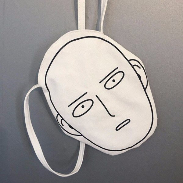 New Cute Funny Harajuku Cartoon One Punch Man Bald Saitama Canvas Bags Shopping Eco Reusable Foldable 3 - One Punch Man Shop