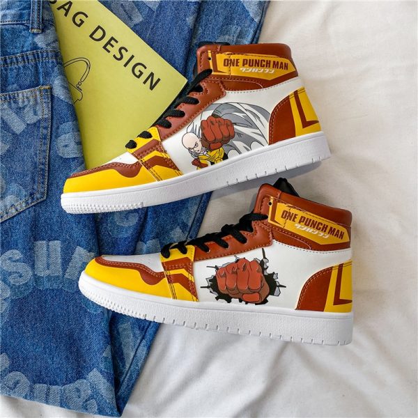 ONE PUNCH MAN Saitama Cosplay Anime shoes Men Casual Shoes Cartoon Printed Fist Sneakers Women High 1 - One Punch Man Shop