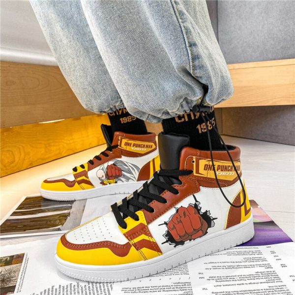 ONE PUNCH MAN Saitama Cosplay Anime shoes Men Casual Shoes Cartoon Printed Fist Sneakers Women High 2 - One Punch Man Shop