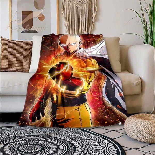 One Punch Man Throw Blanket Anime Plush for Beding Chair Blanket Cartoon Blanket Child Adult Decoration - One Punch Man Shop